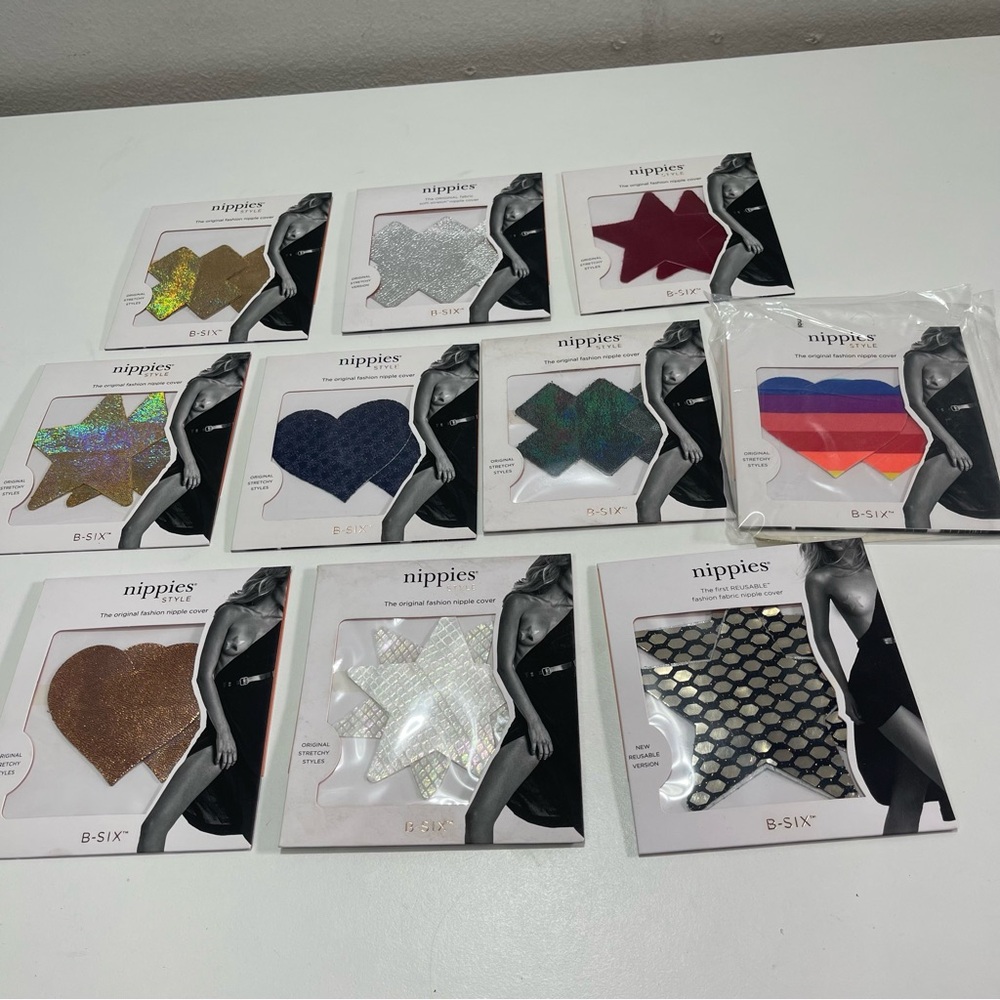 10 NEW Nippies B-SIX B/ C Waterproof Nipple Covers Pasties Rave Festival Sexy - Picture 2 of 3